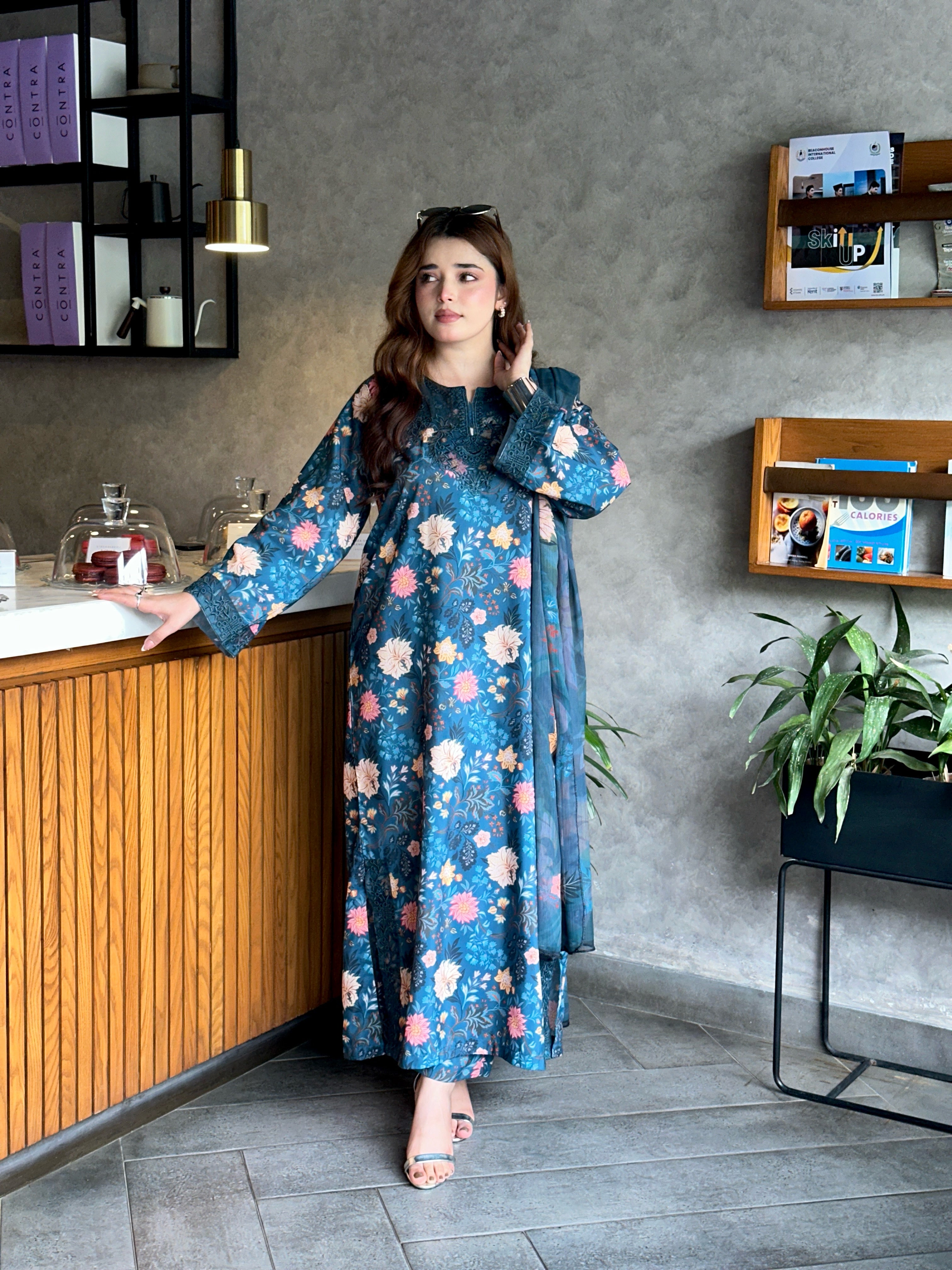 Zayna Embroidered Kaftaan-3pc