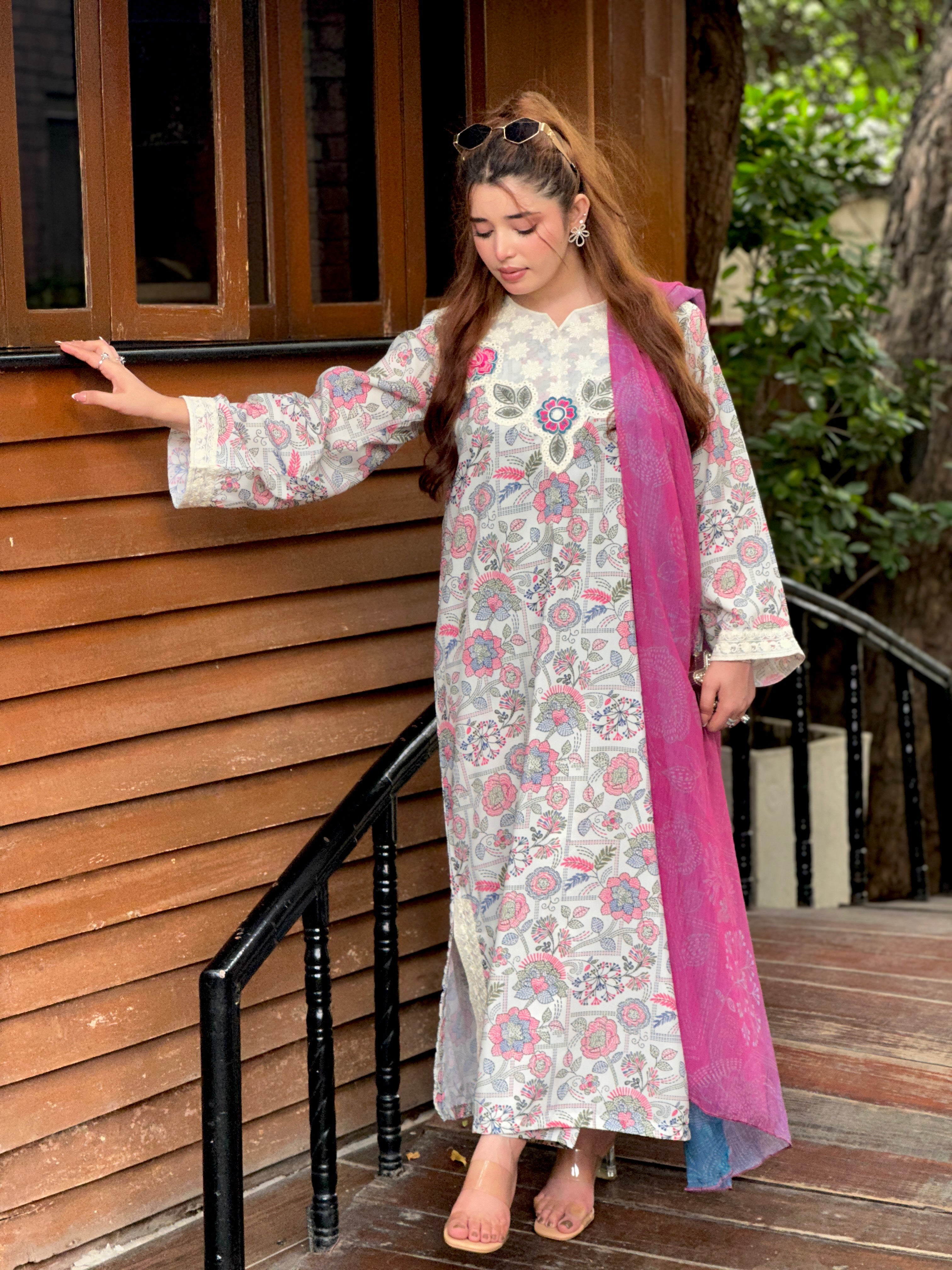 Warisha embroidered Kaftaan-3pc